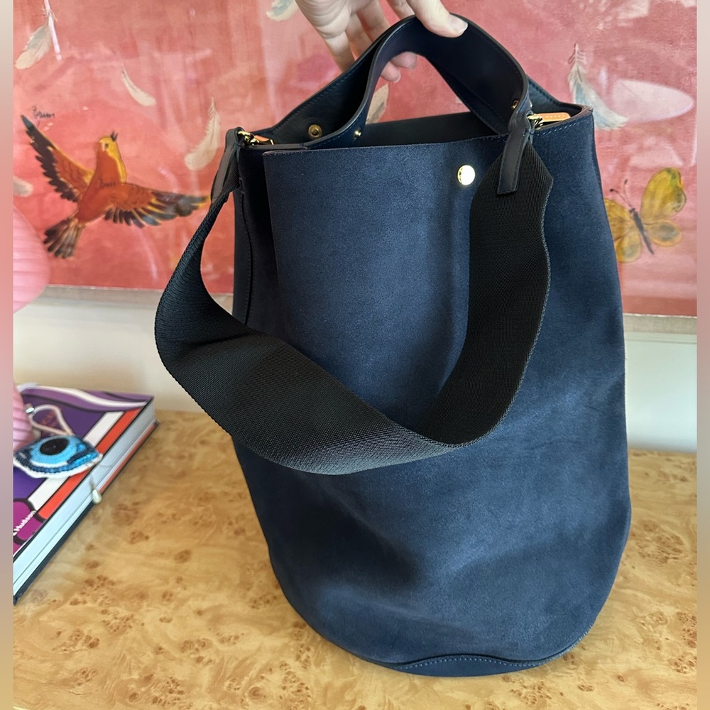 Marni Dark Blue Suede Tote Bag